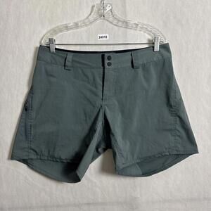 Mons Royale Women's Large Green Merino Wool Blend  7" Inseam Shorts With Pockets